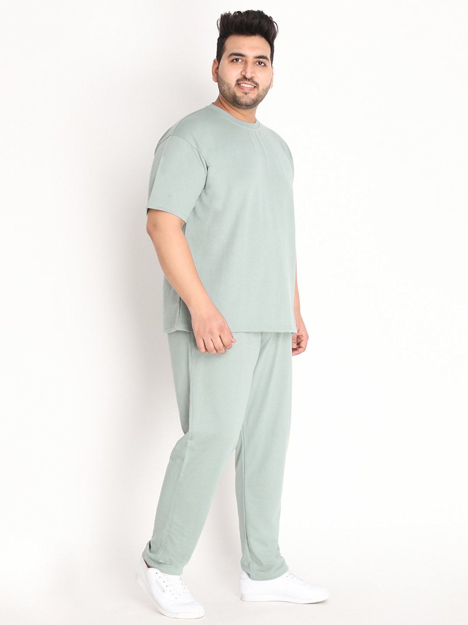 Chkokko Pastel Green Cotton Relaxed Fit Track Suit
