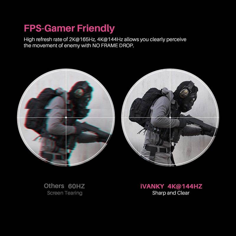 DisplayPort Cable 1.4 iVANKY 8K DP Cable 10ft [8K@60Hz 4K@144Hz 1080P@240Hz] Support HBR3 32.4Gbps HDCP 2.2 HDR Compatible for Gaming Monitor TV PC Laptop and More