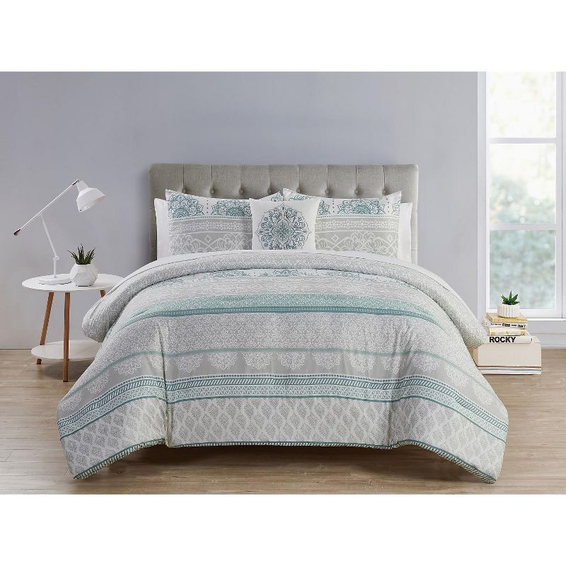 VCNY Home Mateo Sage Green Medallion Bed-in-a-Bag Comforter Set - Sage 8 Piece King Bed-in-a-Bag Comforter Set