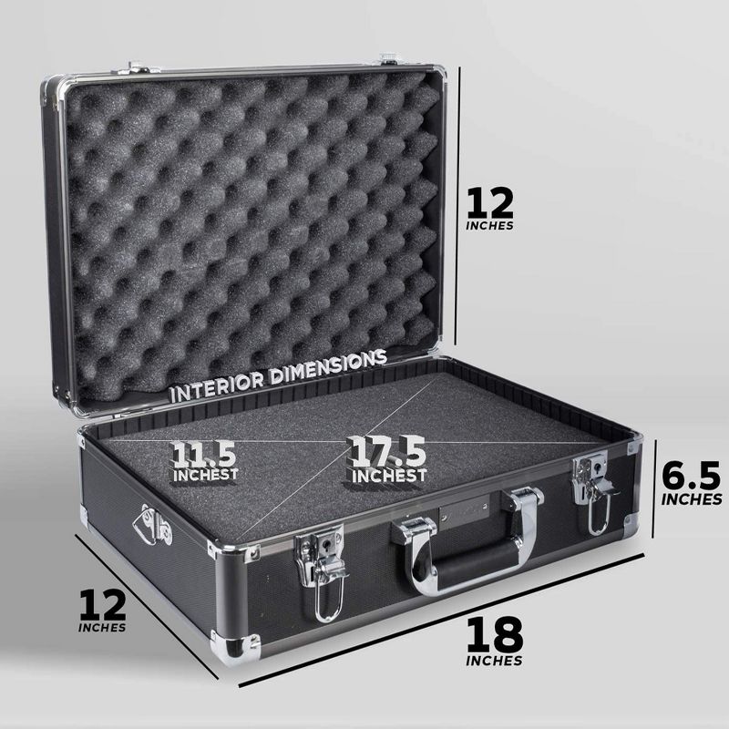 Zeikos ZE-HC36 Deluxe Medium Hard Shell Protective Storage Portable Work Case with Shoulder Strap, Reliable Latches, and Dividers, Regular