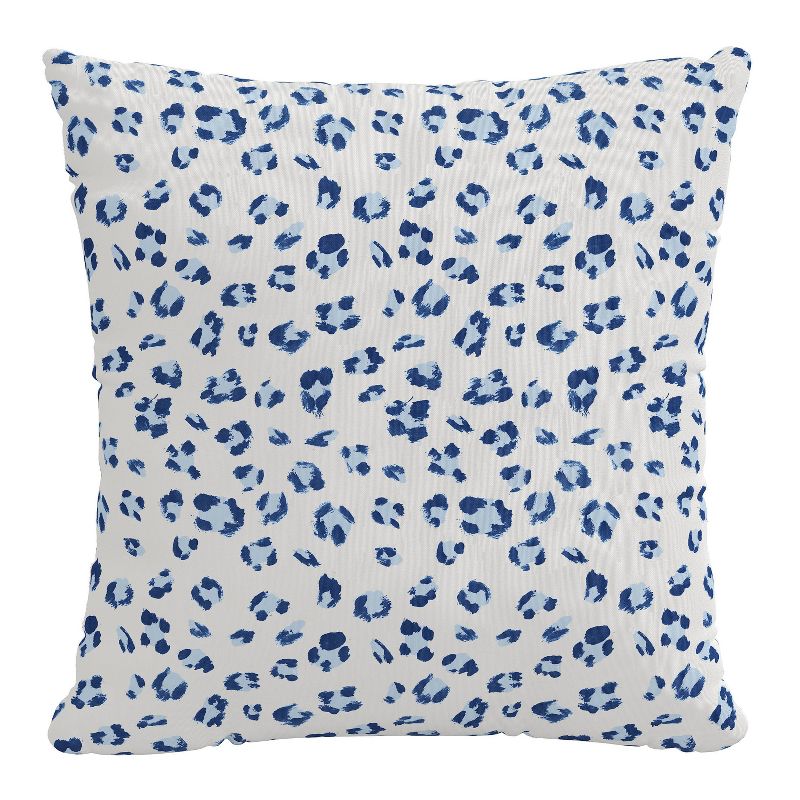 18"x18" Polyester Brush Cheetah Square Throw Pillow Blue - Skyline Furniture
