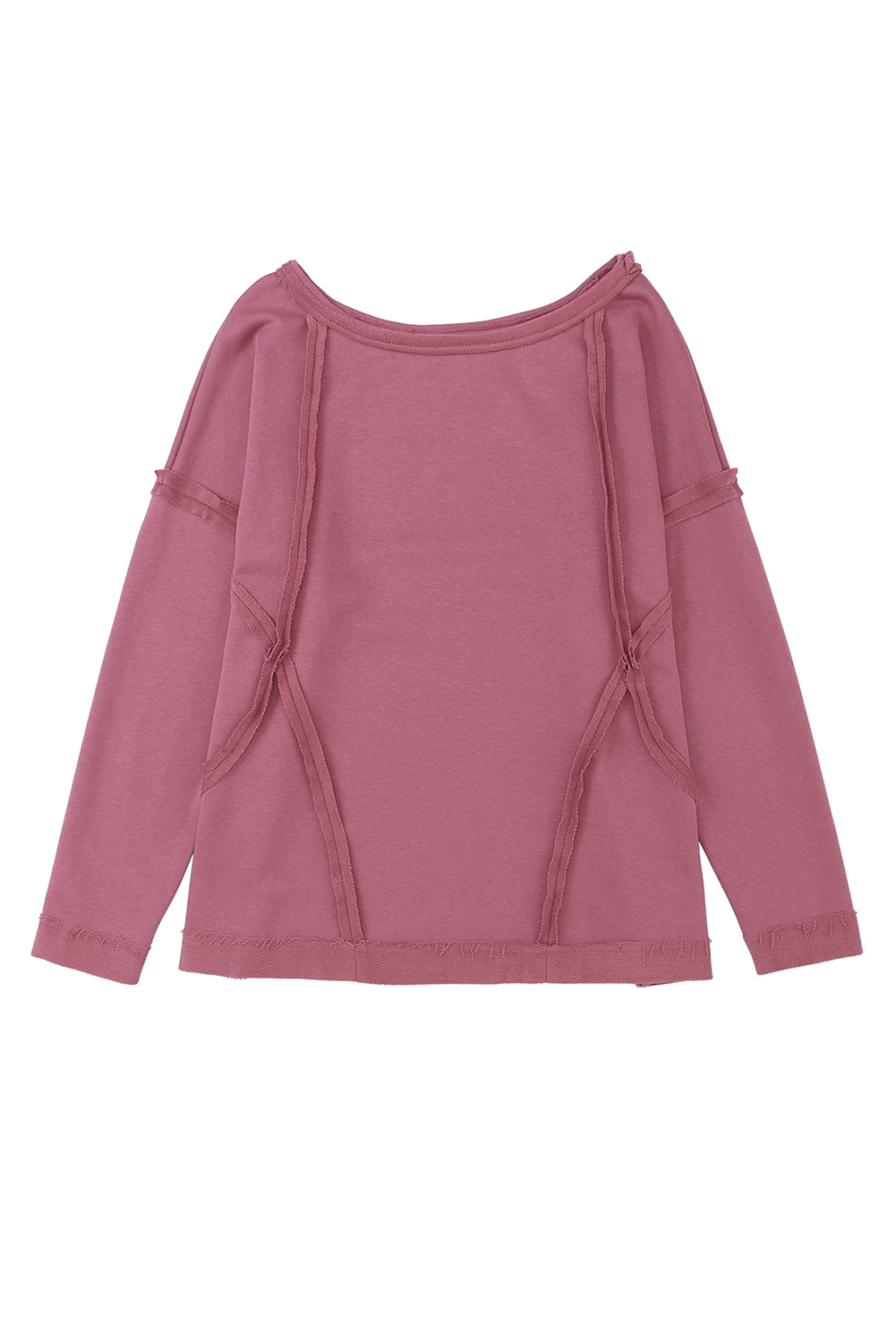Drop Shoulder Exposed Seam Oversized Sweatshirt
