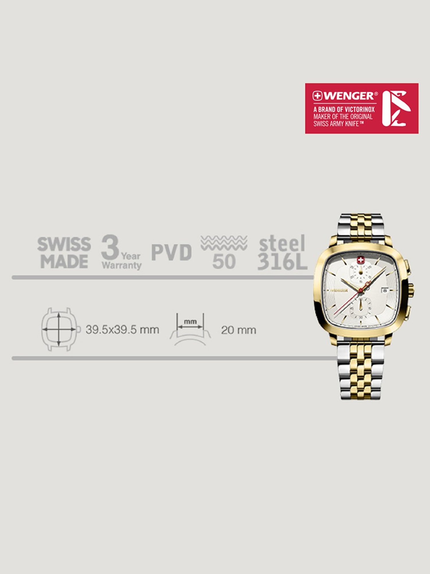 Wenger 01.1933.107 Chronograph Watch for Men