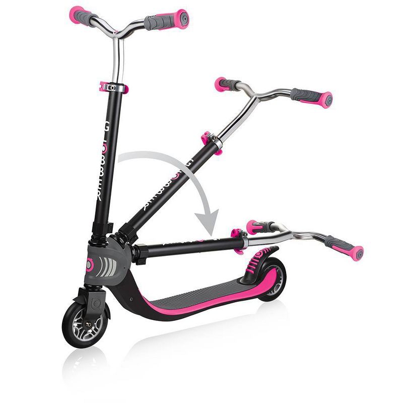 Globber Flow 125 Foldable Kick Scooter - Black/Pink