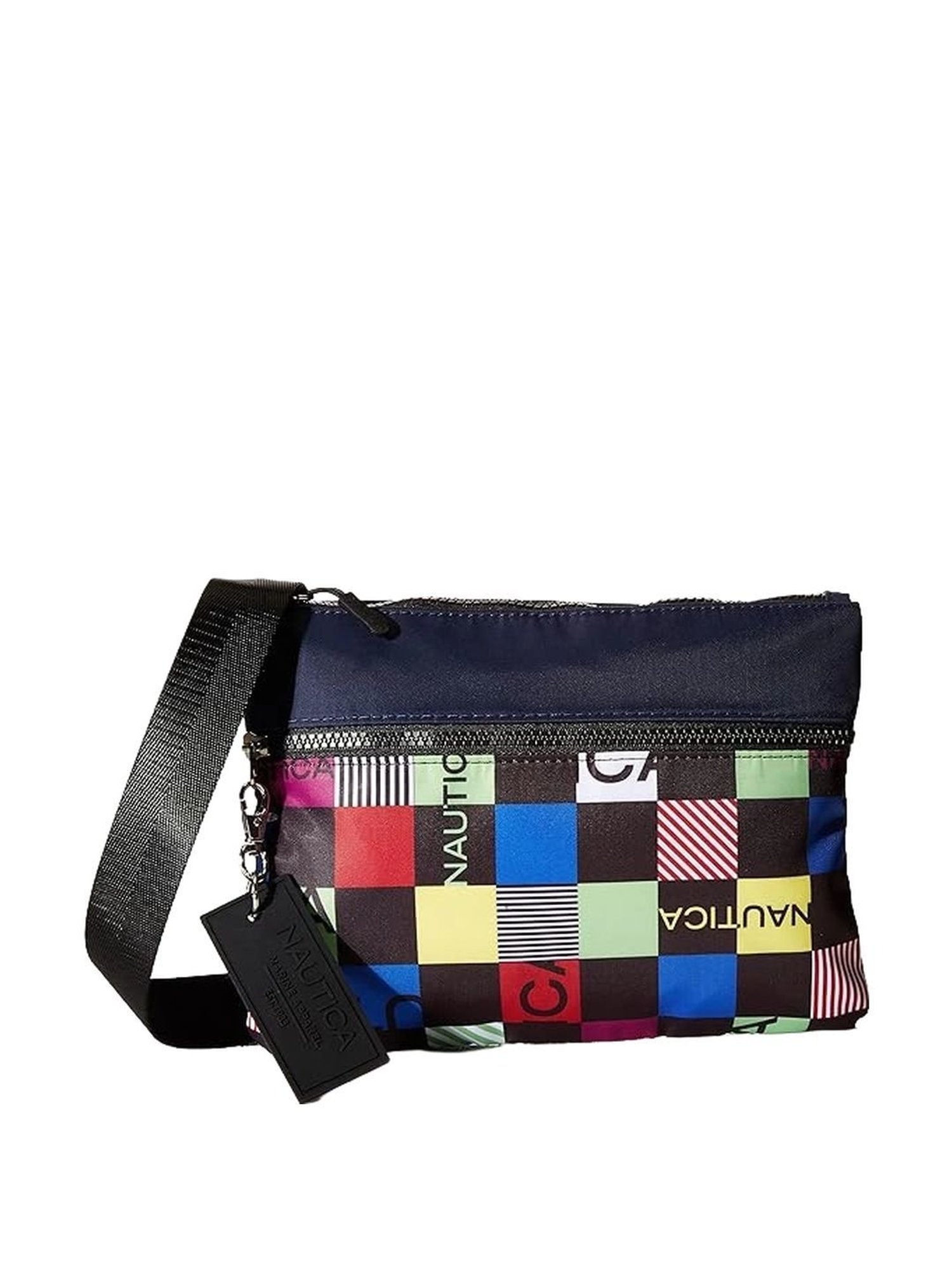 Nautica Navy Printed Medium Sling Handbag