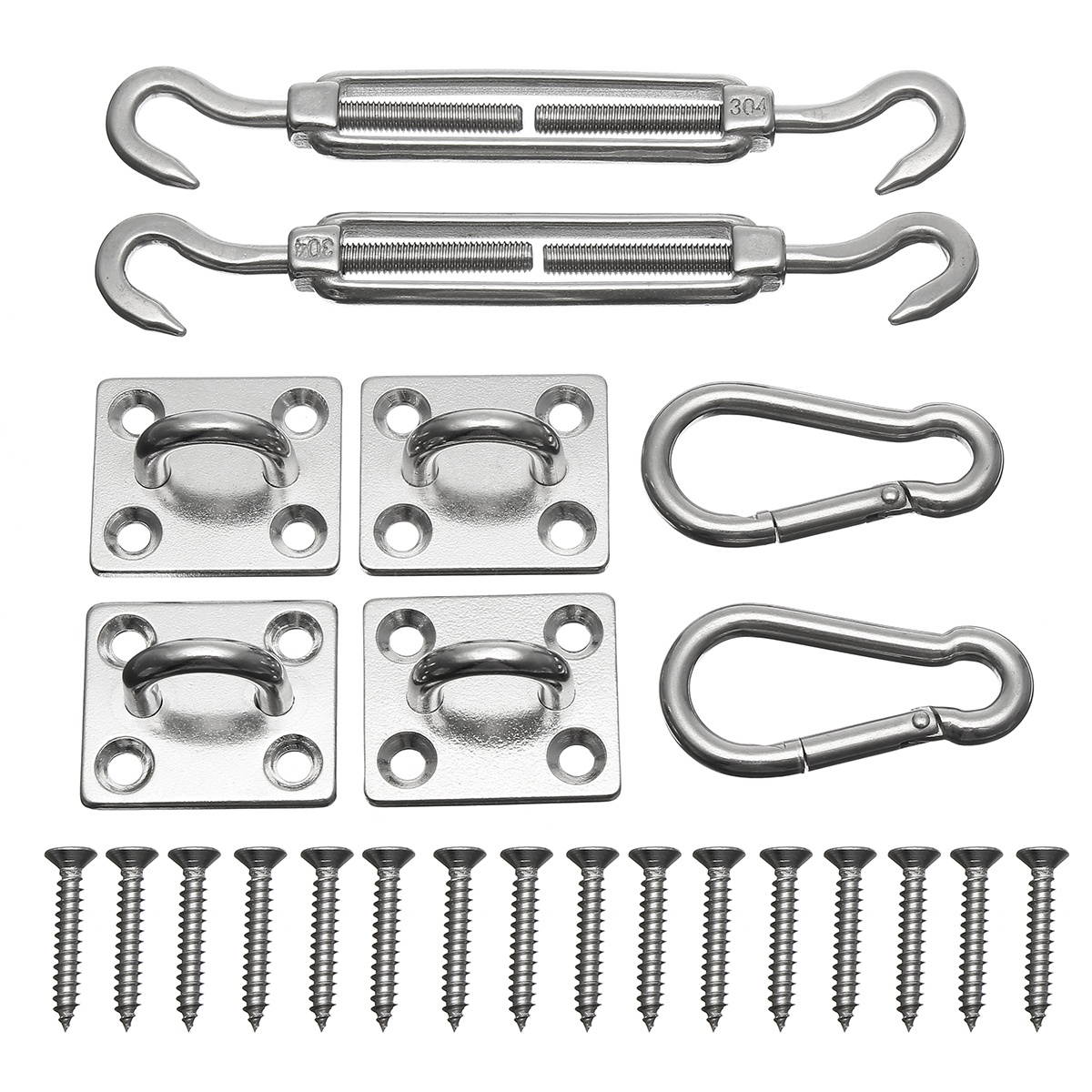 Mounting Screw Stainless Steel Sun Sail Shade Canopy Fixing Fittings Hardware Accessory Kit M8