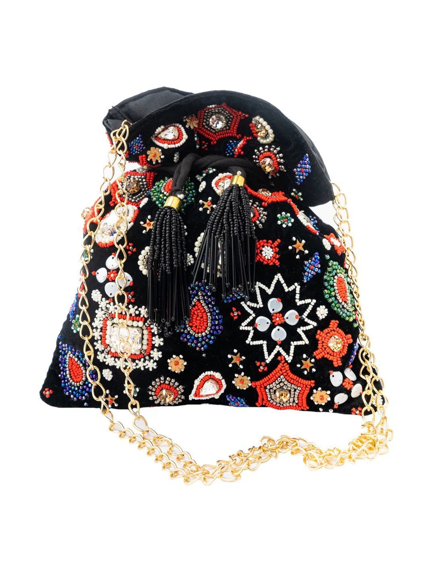 NR by Nidhi Rathi Black Embellished Potli