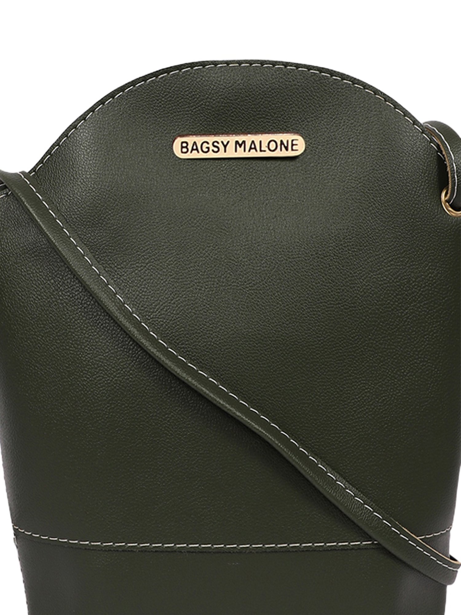 Bagsy Malone Green Solid Medium Handbag