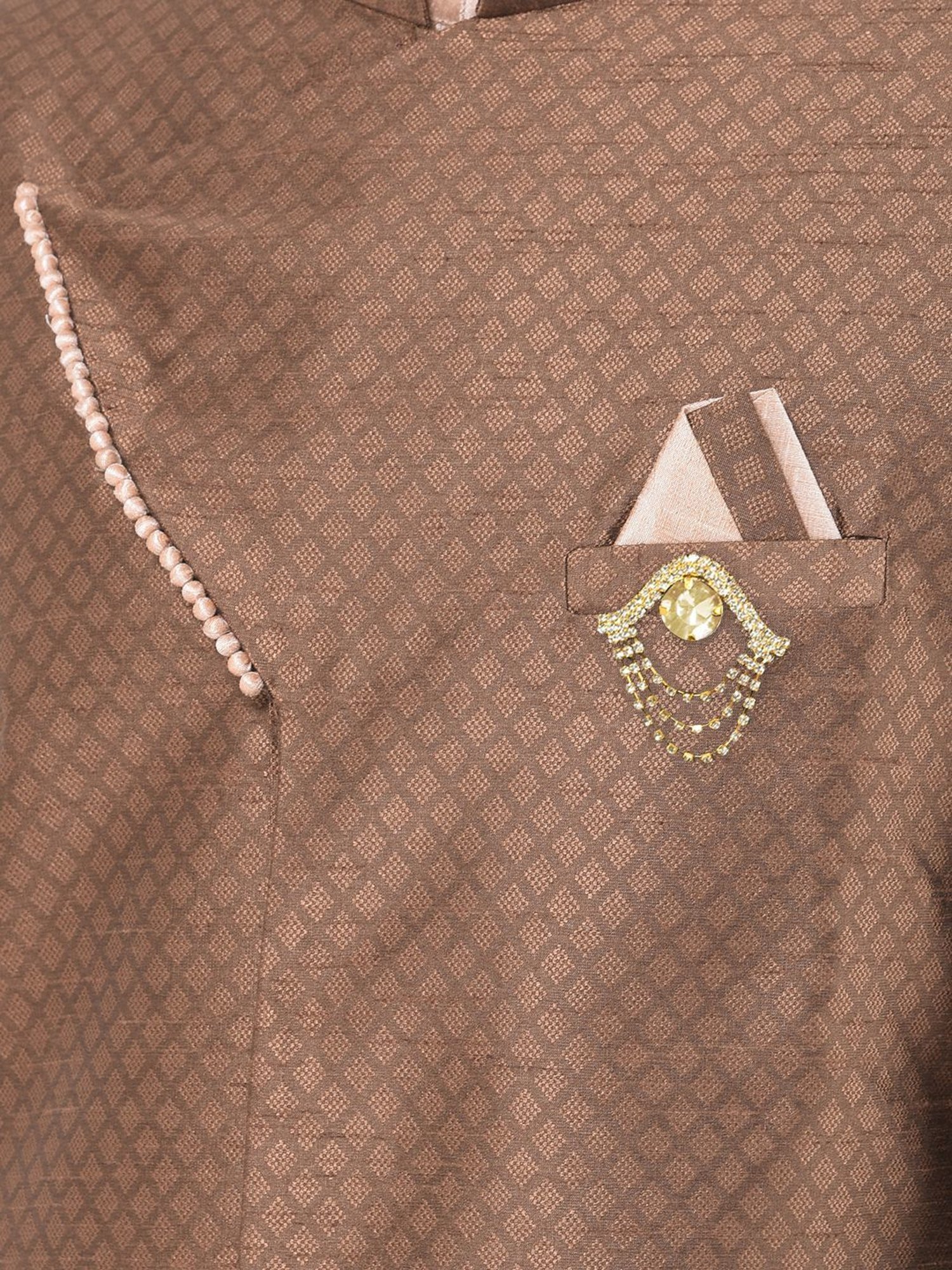 SG RAJASAHAB Brown Regular Fit Kurta Set