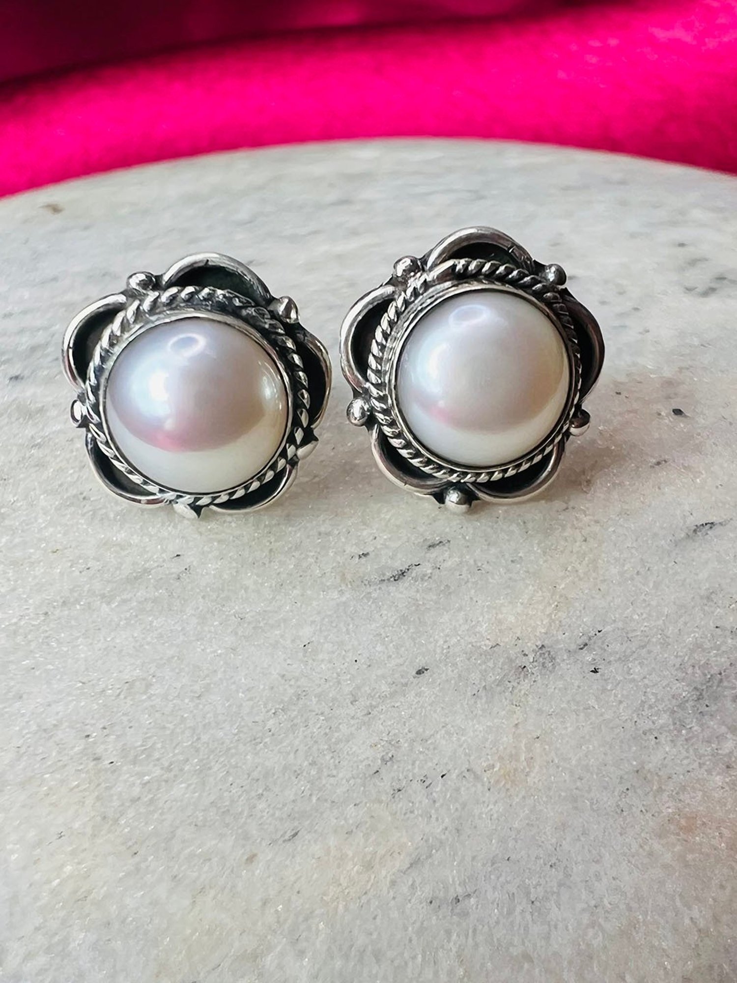 Arte Jewels 925 Sterling Silver Pearl Stud Earrings for Girls & Women
