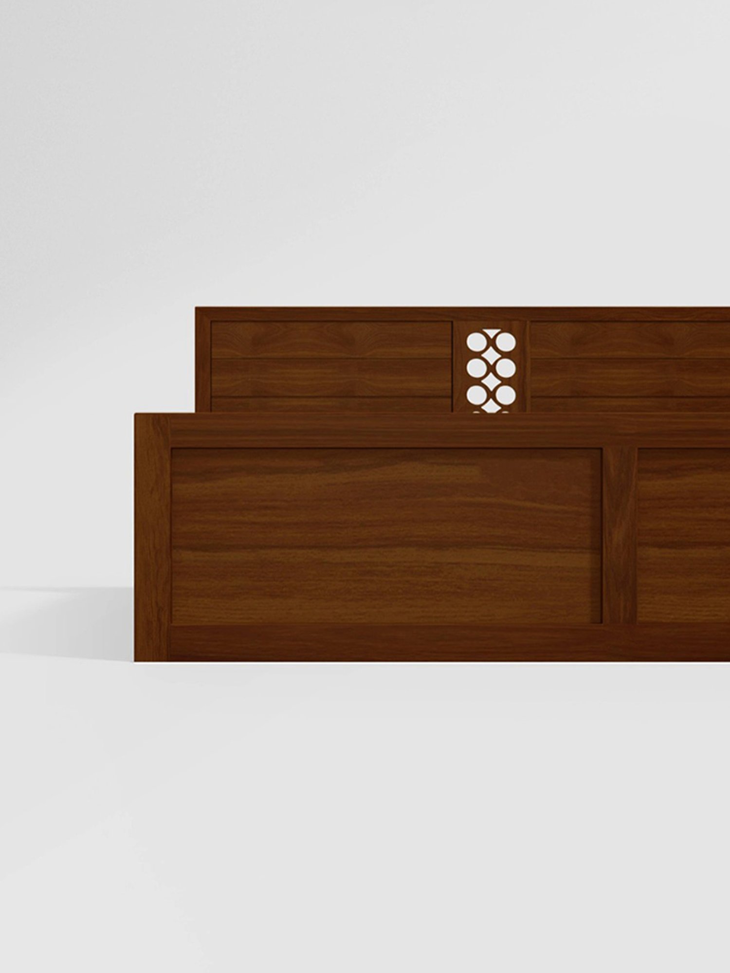 Godrej Interio Orbic Dark Brown Solid Wood Queen Bed