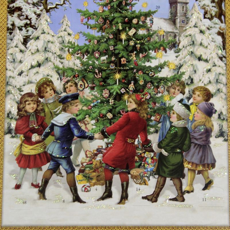 Christmas 13.75" Dancing Around The Tree Advent Calendar Germany  -  Advent Calendar