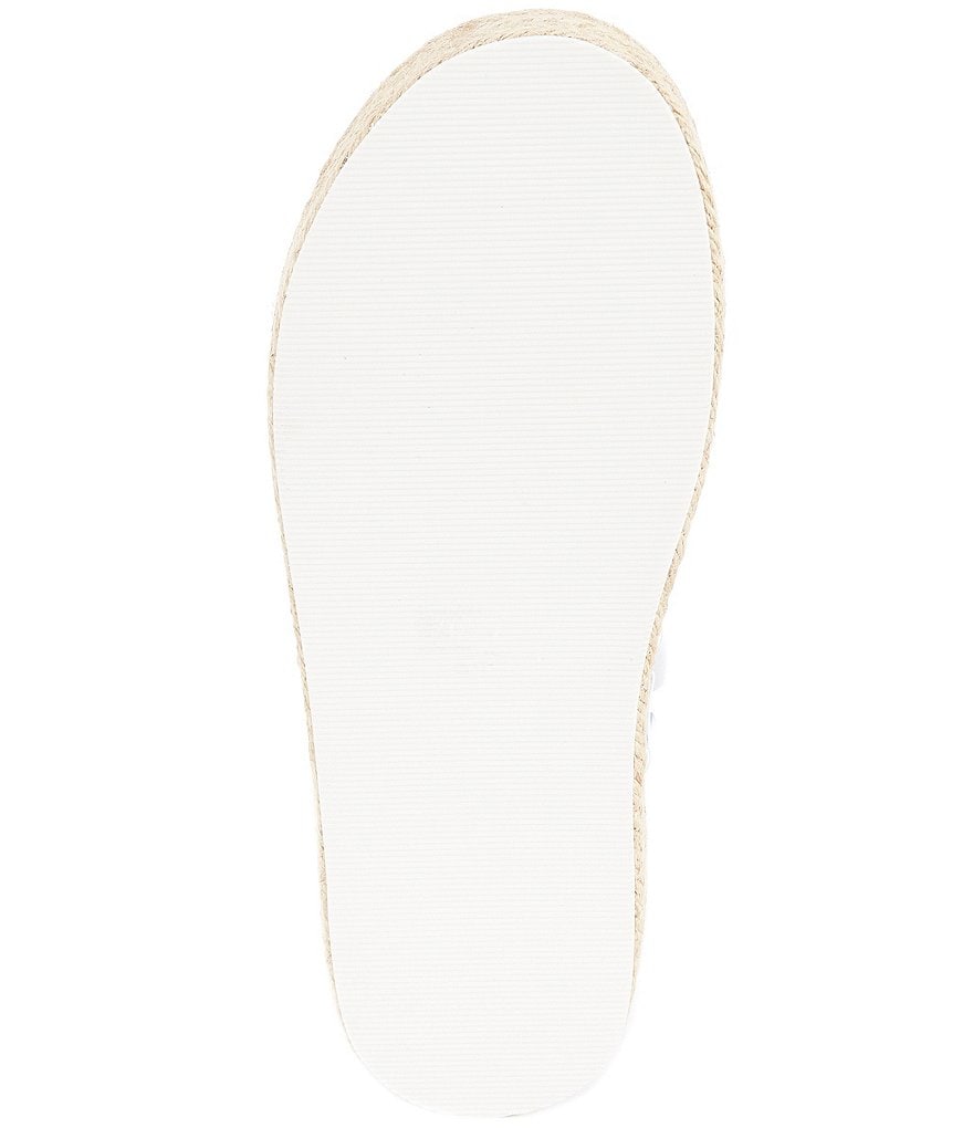 KARL LAGERFELD PARIS Palma Chain Detail Leather Platform Espadrille Sandals