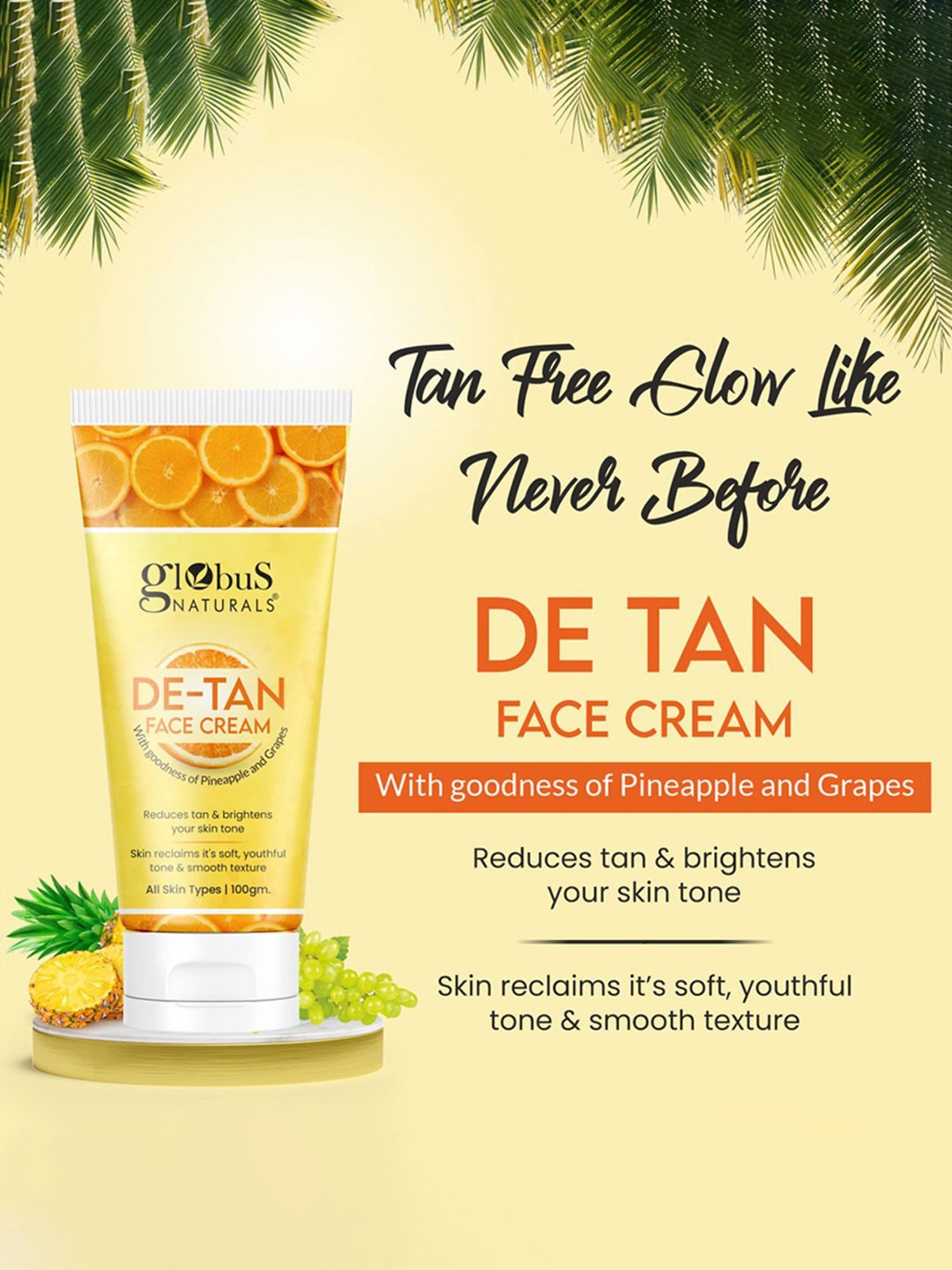 Globus Naturals De-Tan Face Cream - Pack of 5