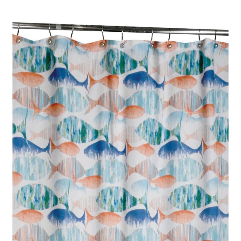 Carpe Diem Shower Curtain Blue/Orange - Moda at Home