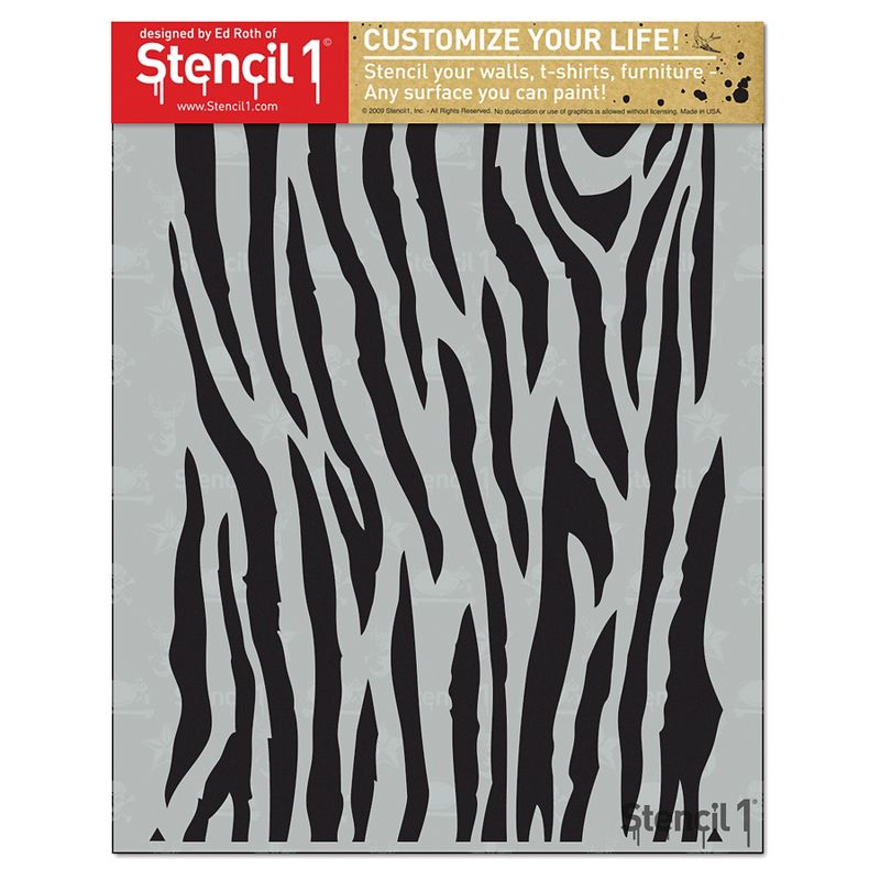 Stencil1 Zebra Repeating - Stencil 8.5" x 11"