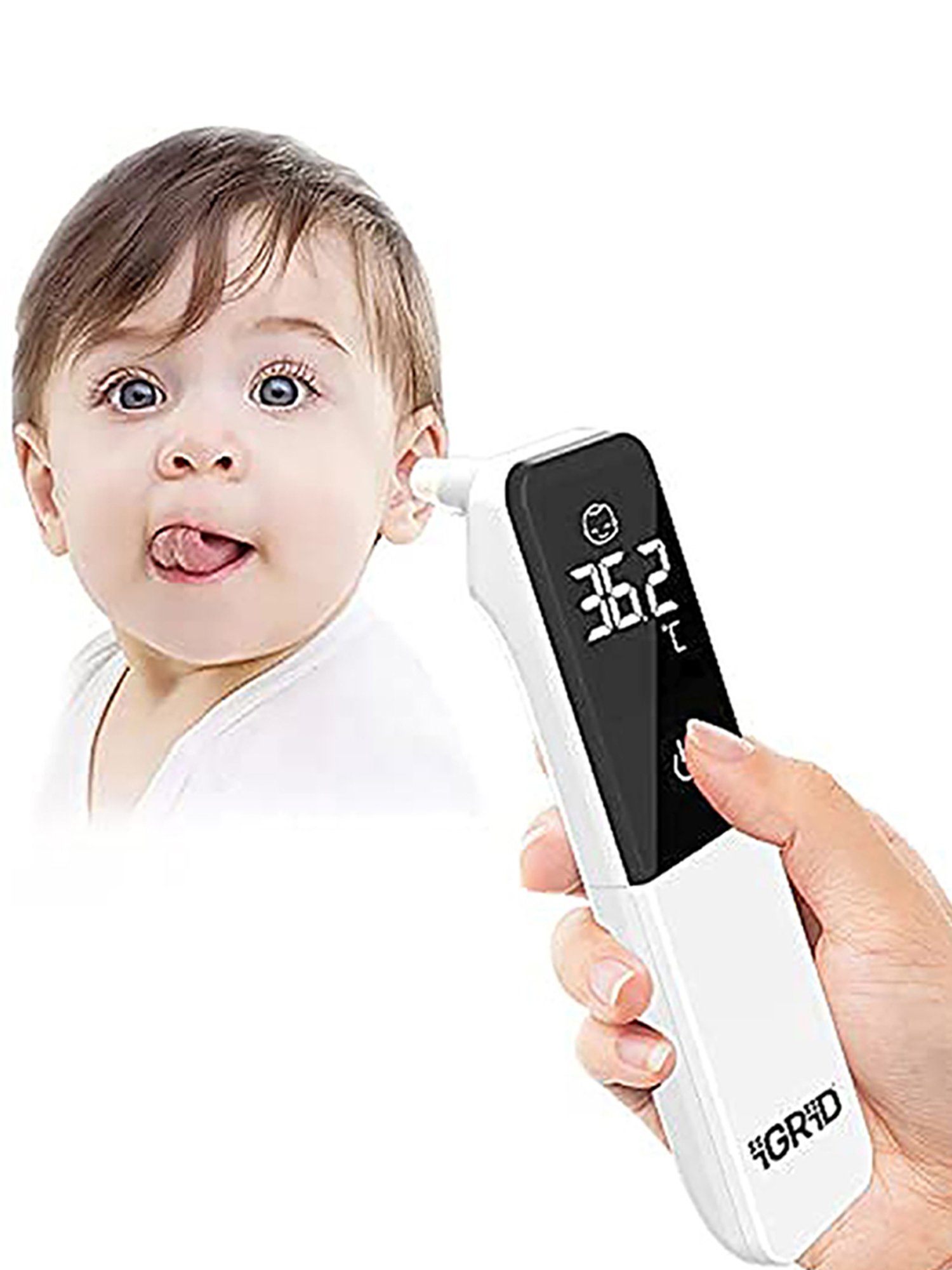 iGRiD IGT023 Infrared Non-Contact Digital Forehead Thermometer (White)