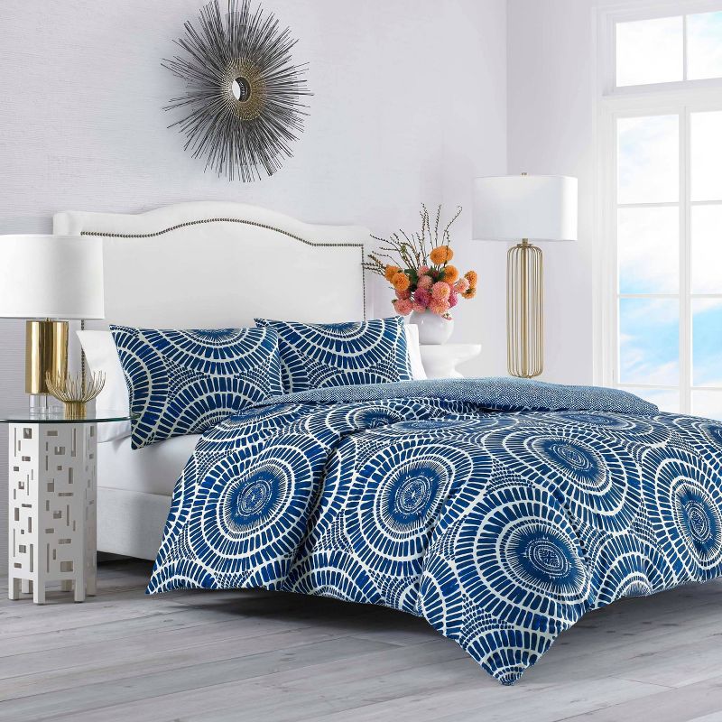 Trina Turk Samba De Roda Twin Duvet Cover Set Blue Aster