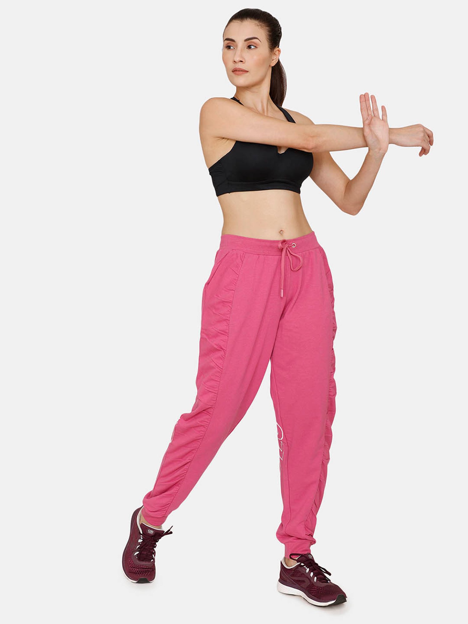 Zelocity by Zivame Pink Regular Fit Trackpants