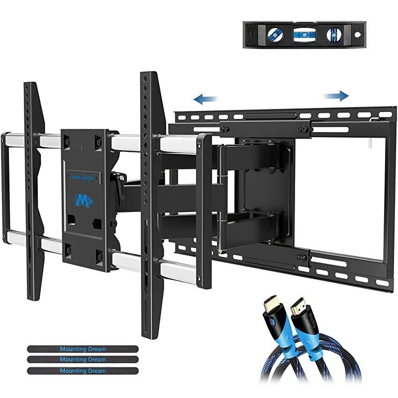 TV Mount with Sliding Design for 4270 Inch TVs Easy for TV Centering on Wall Full Motion TV Wall Mount Fits Most Smart OLED TVs Easy to Install on 16quot~ 24quot Studs Extend to 19quot