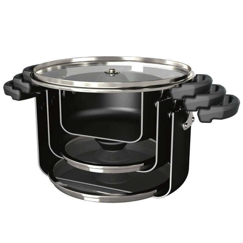 Farberware Neat Nest 10pc Aluminum Nonstick Cookware Set Black