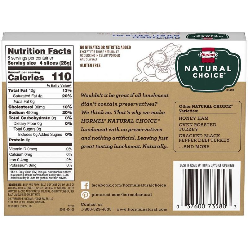 Hormel Natural Choice Hard Salami - 6oz