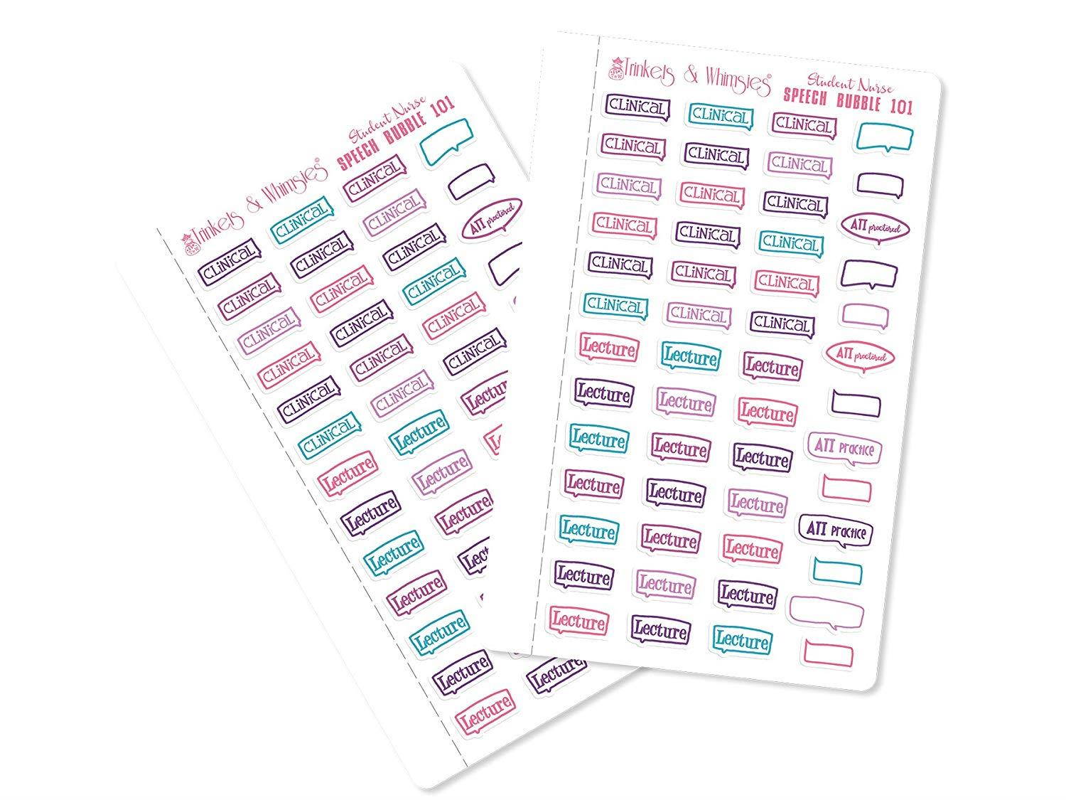 Student Nurse | Future RN | Nursing School Stickers (Cool Colors_Glossy)