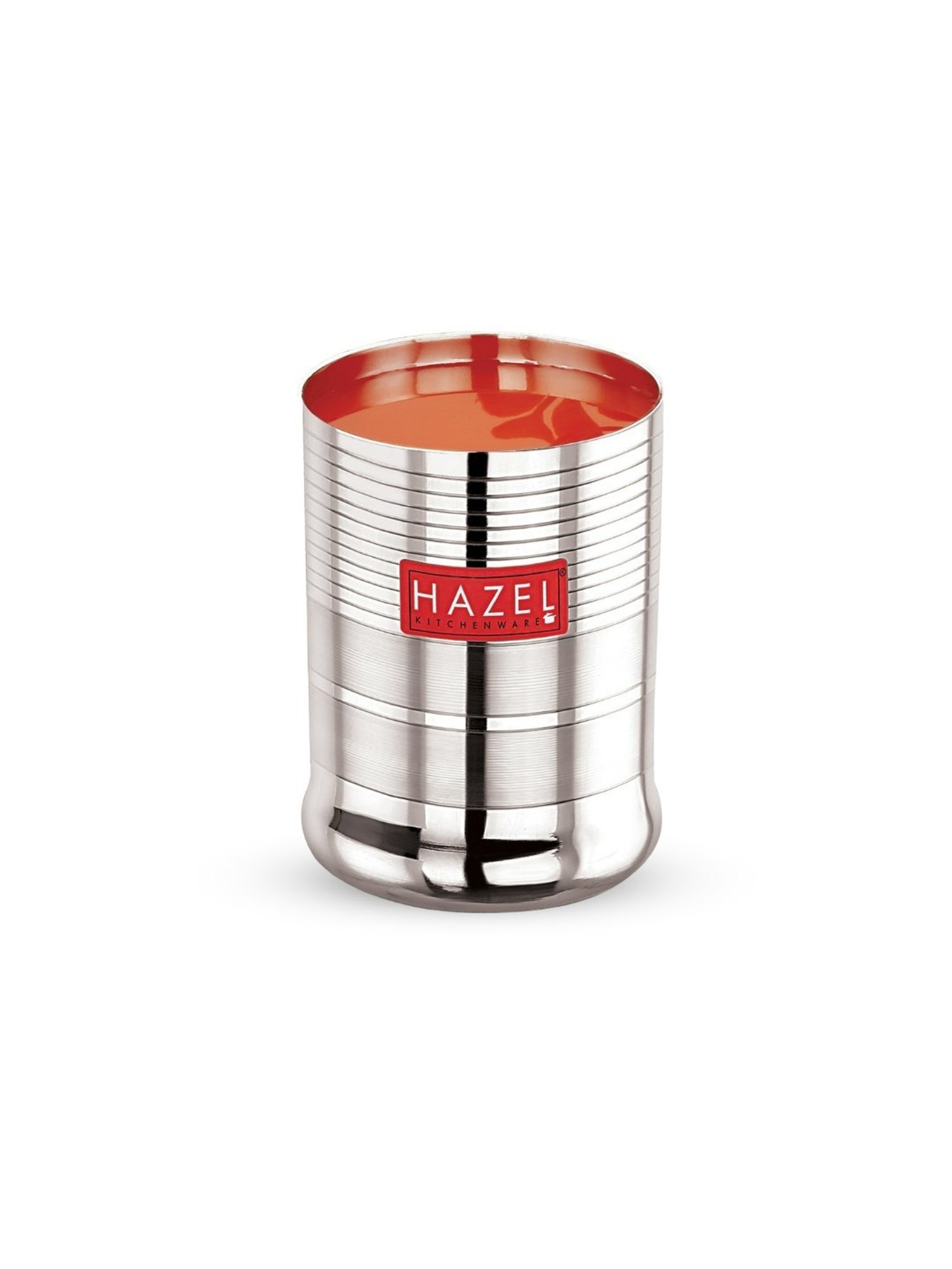 HAZEL Silver Stainless Steel Drinking Water Glass (350ml)