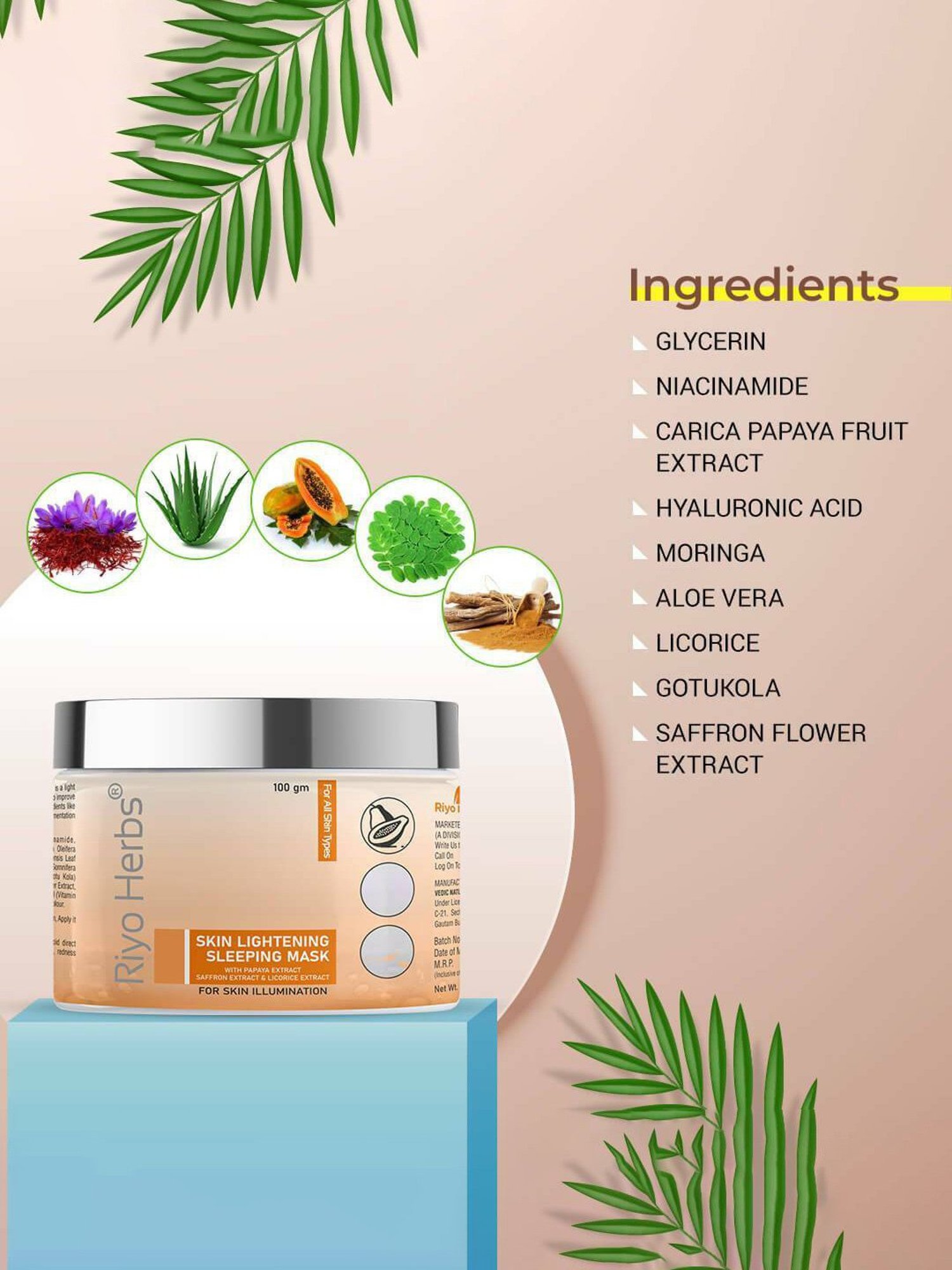 Riyo Herbs Lightening Sleeping Mask - 100 gm