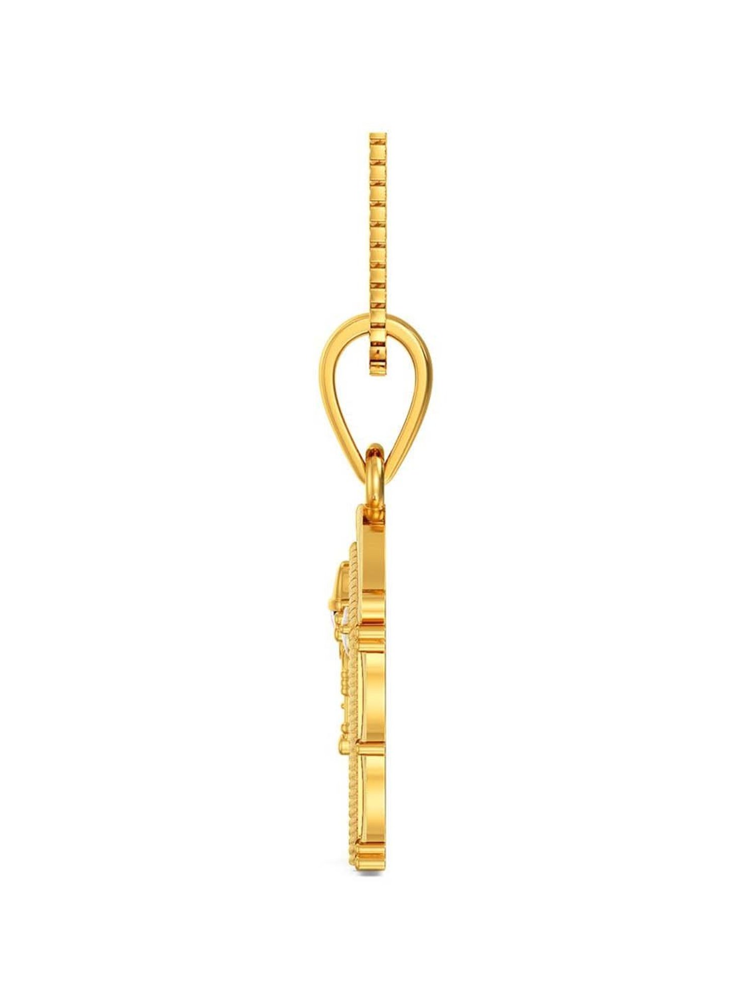 CKC Sacred Rudraksha Gold Pendant: Single Loop Elegance