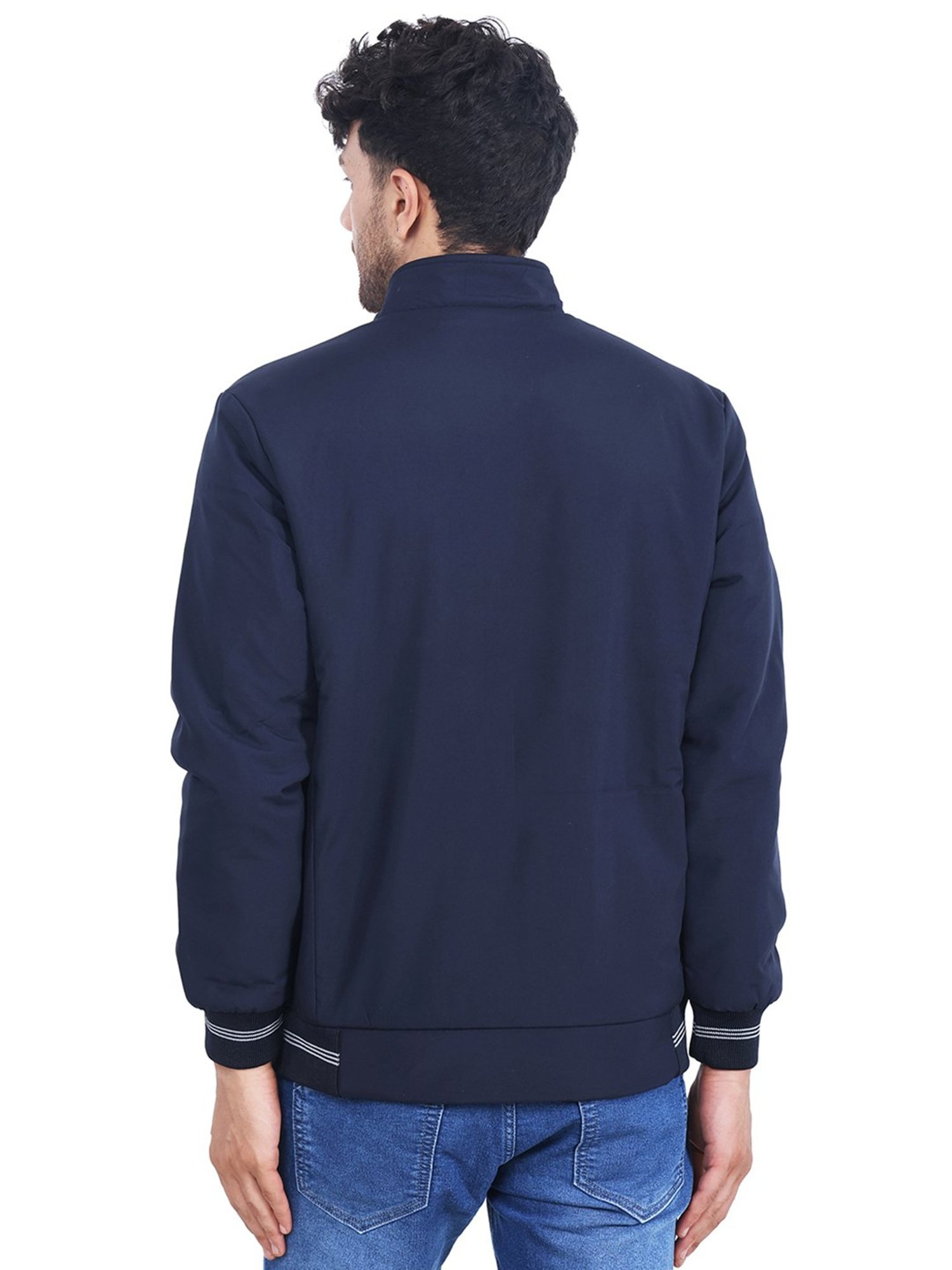 Dollar Navy Regular Fit High Neck Jacket