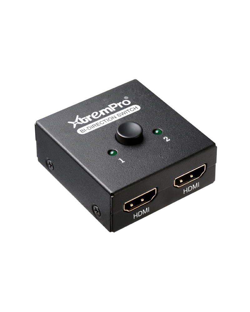 XtremPro 4K HDMI 4K 2 Ports Bi-Direction Switch, 2 x 1 / 1 x 2 Hub-HDCP Passthrough, Supports Ultra HD 4K, 3D, 1080P, 1080i, 720p, No power Source need - Black (61032)