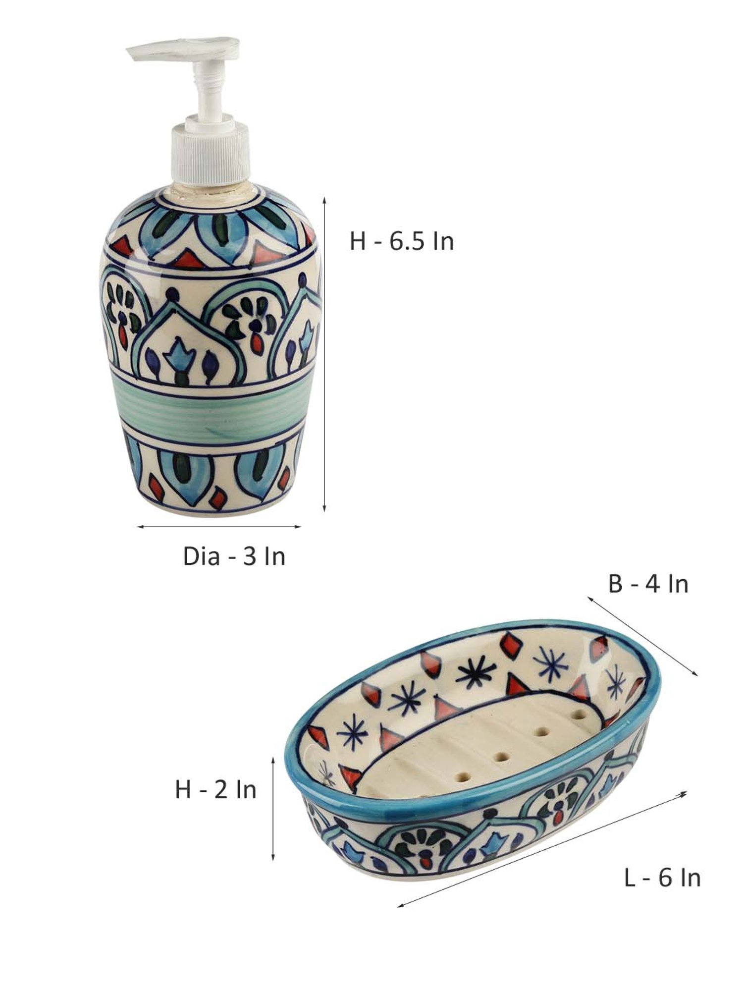 VarEesha The Royal Crown Multicolor Ceramic Bath Accessories - Set of 4