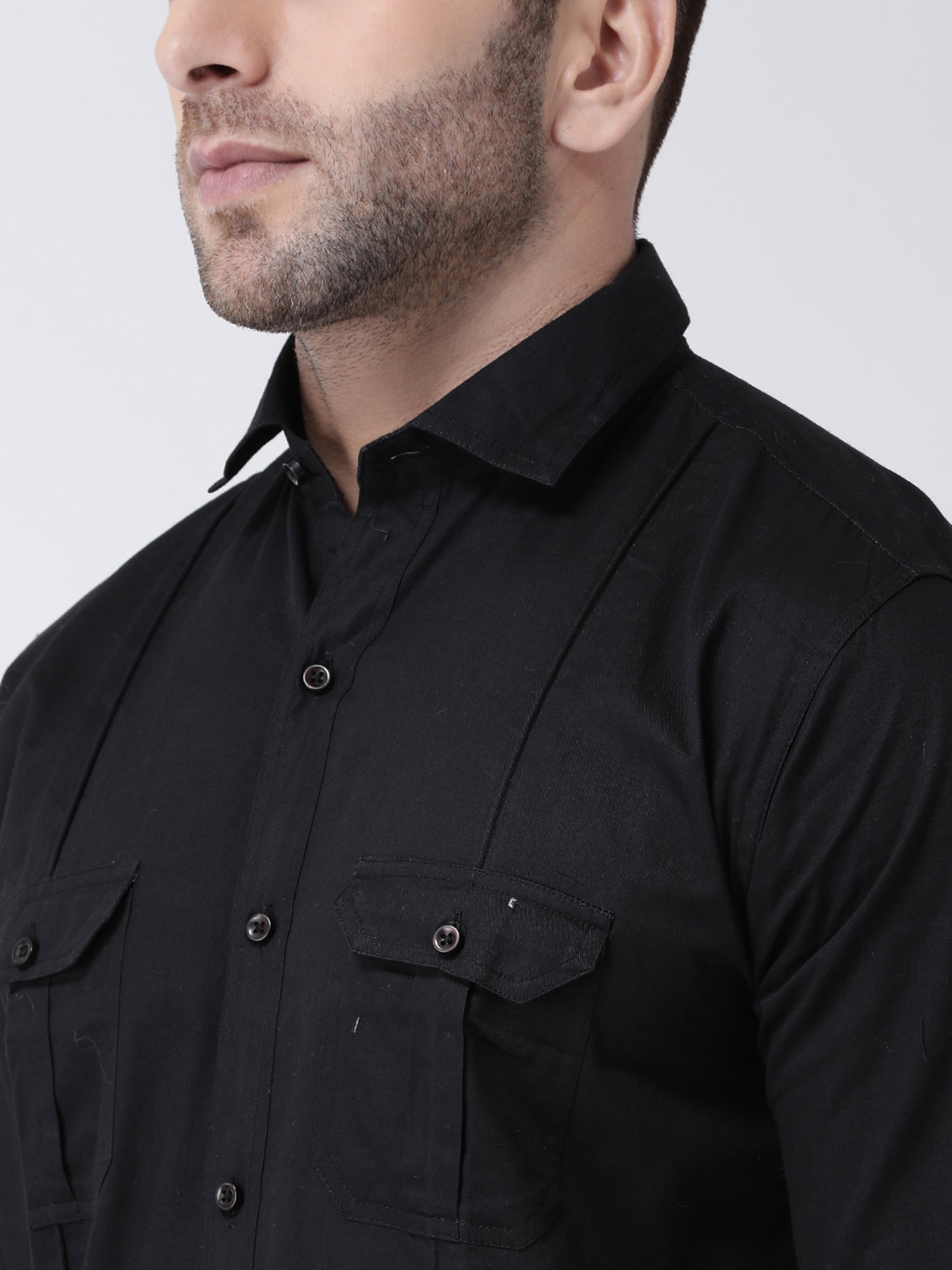 Hangup Plus Black Slim Fit Pure Cotton Shirt
