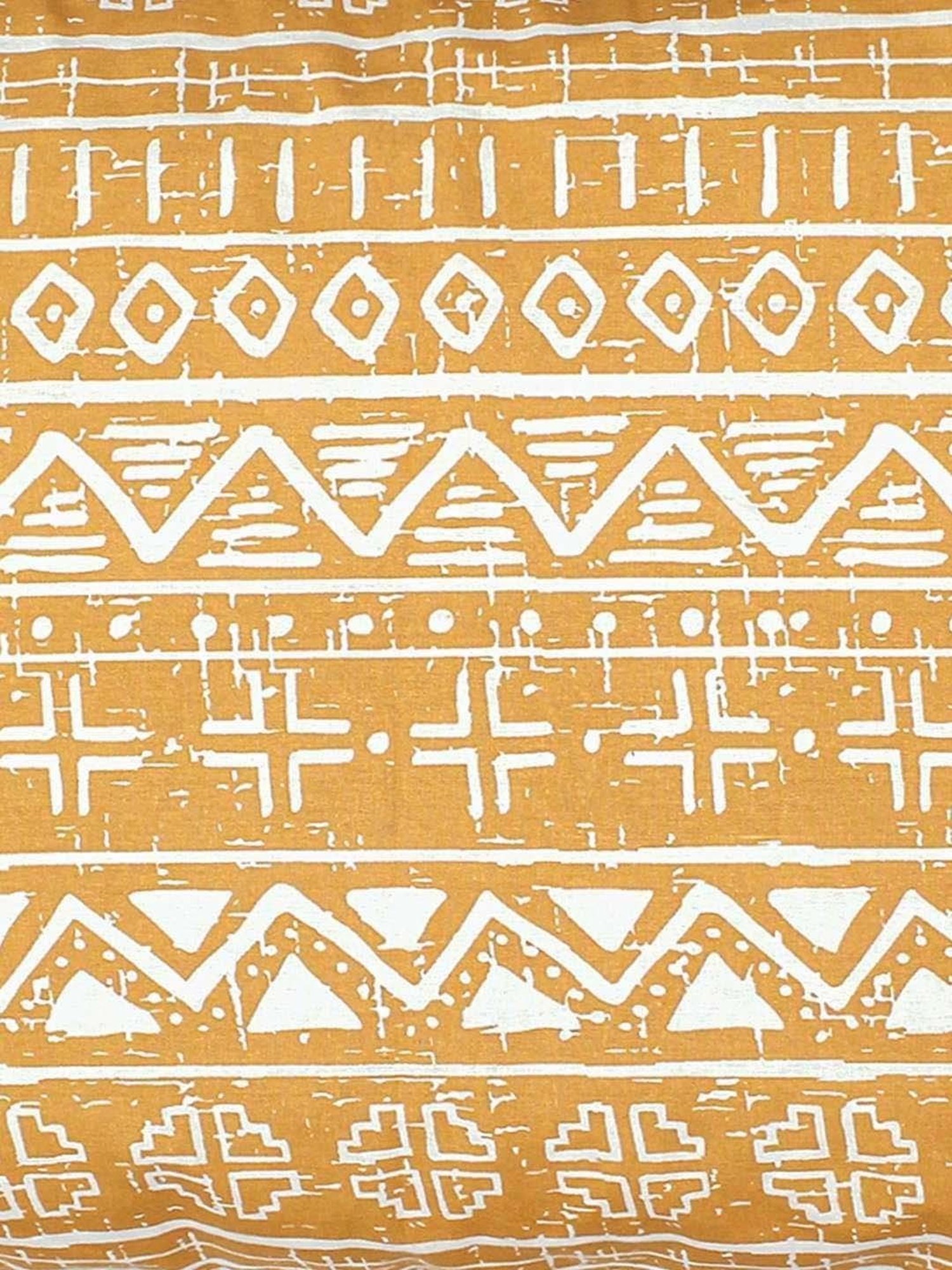 House This Kullu Patti Yellow & White Cotton 144 TC Single Duvet Cover