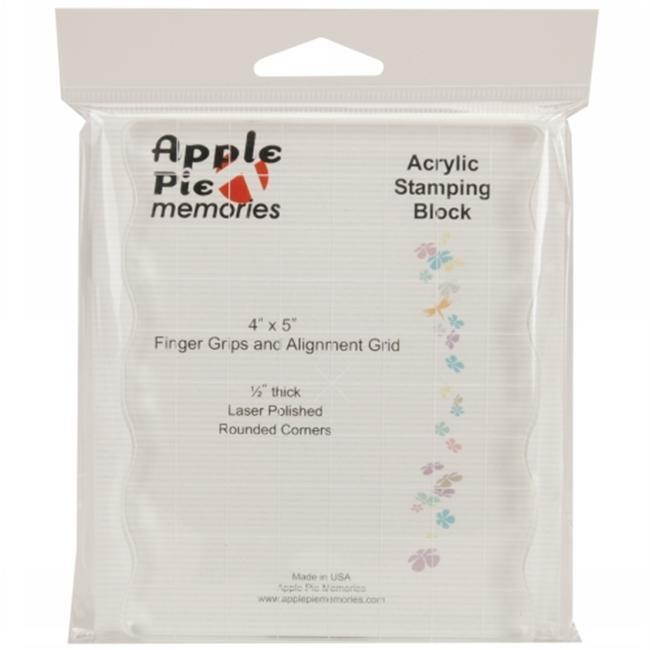 Apple Pie Memories Acrylic Stamp Block With Grips & Grid-4"X5"X.5" Thick