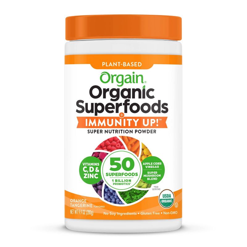 Orgain Organic Superfoods + Immunity UP! Nutrition Food - Tangerine Orange - 9.9oz