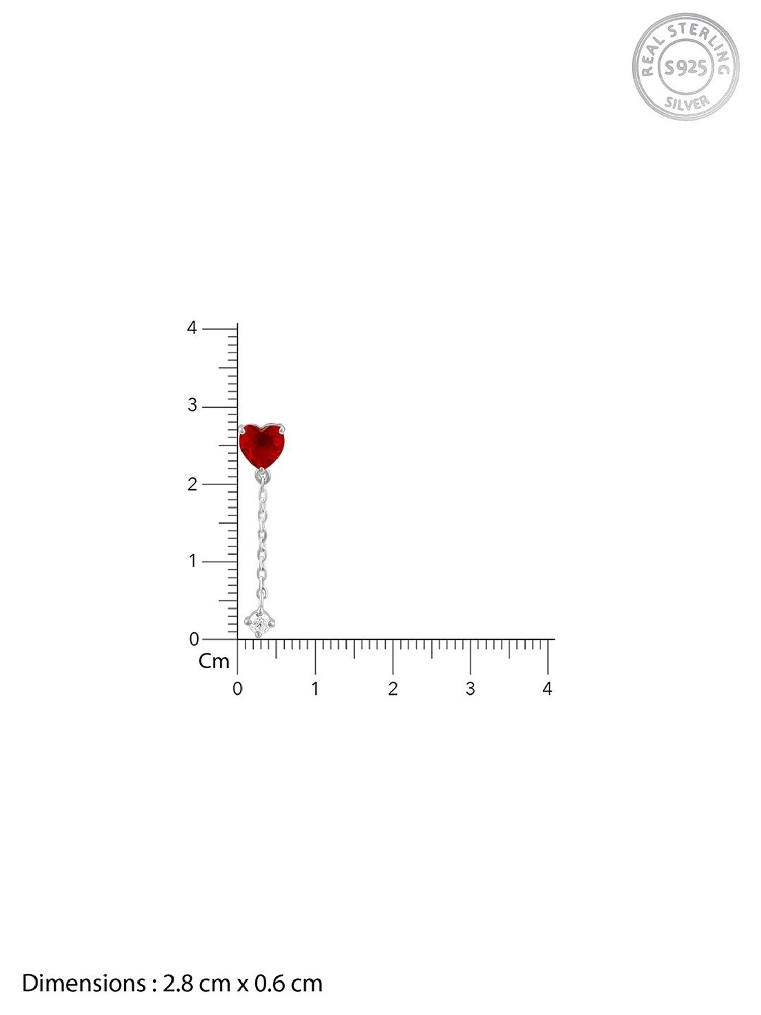 GIVA 92.5 Sterling Silver Heart Drop Earrings for Women