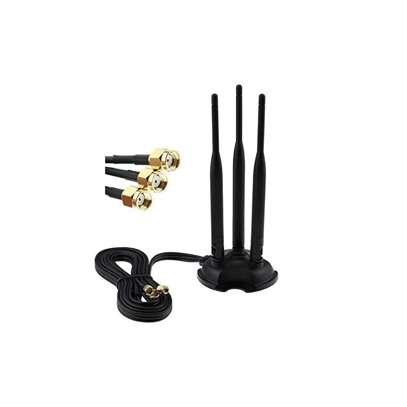 WiFi Antenna Dual Band 2.4GHz - 5.8GHz with RP-SMA Connector Treble Antenna Magnetic Base for Wireless Network Router - USB Adapter - PCI PCIe Cards - Signal Booster - Wireless Range Extender
