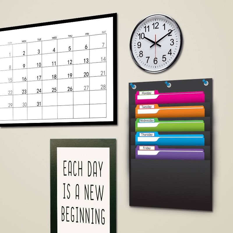 ArtSkills 5 Pocket Hanging Organizer with Labels & Folders - Neon