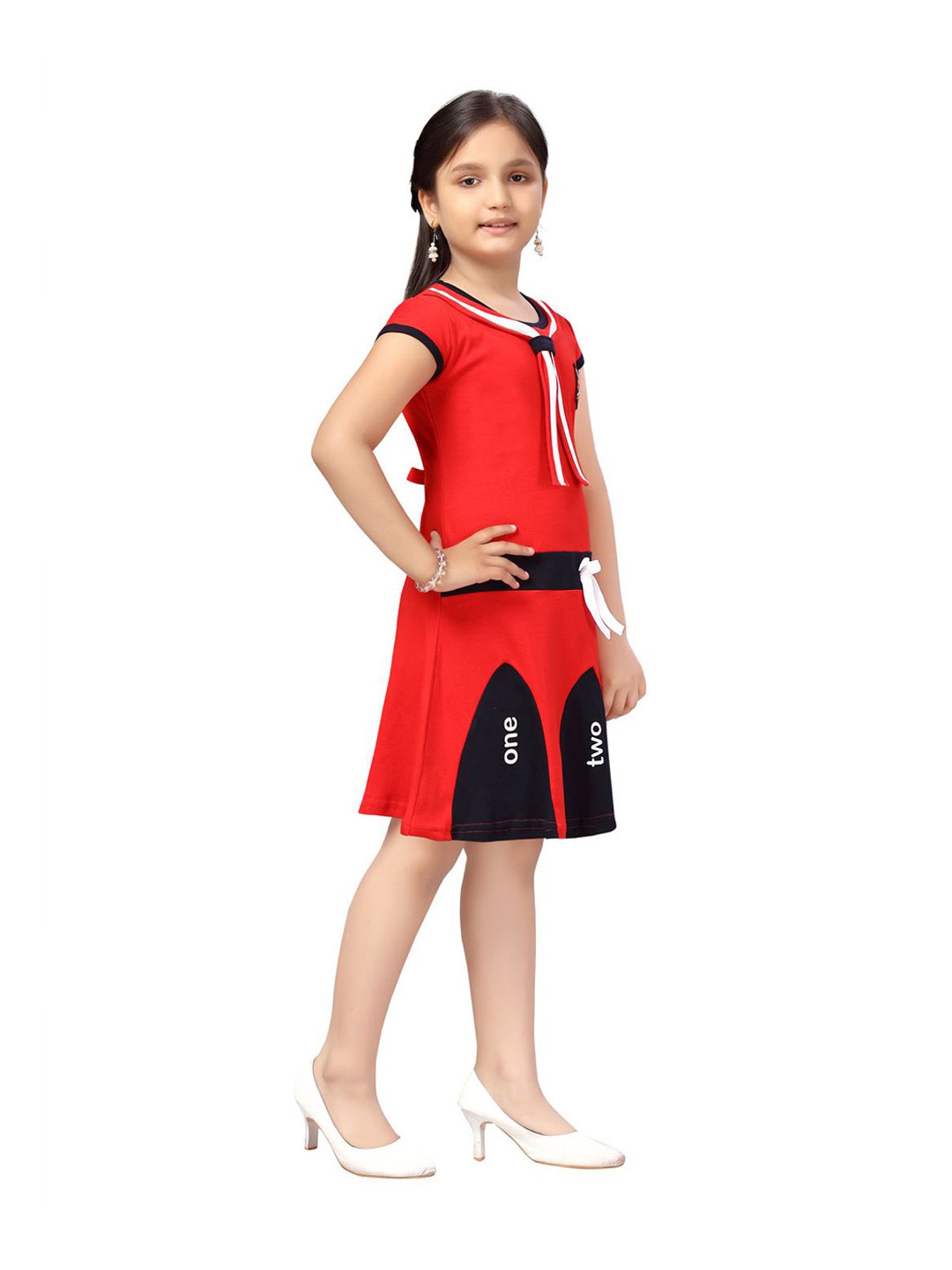 Aarika Kids Red Printed Dress