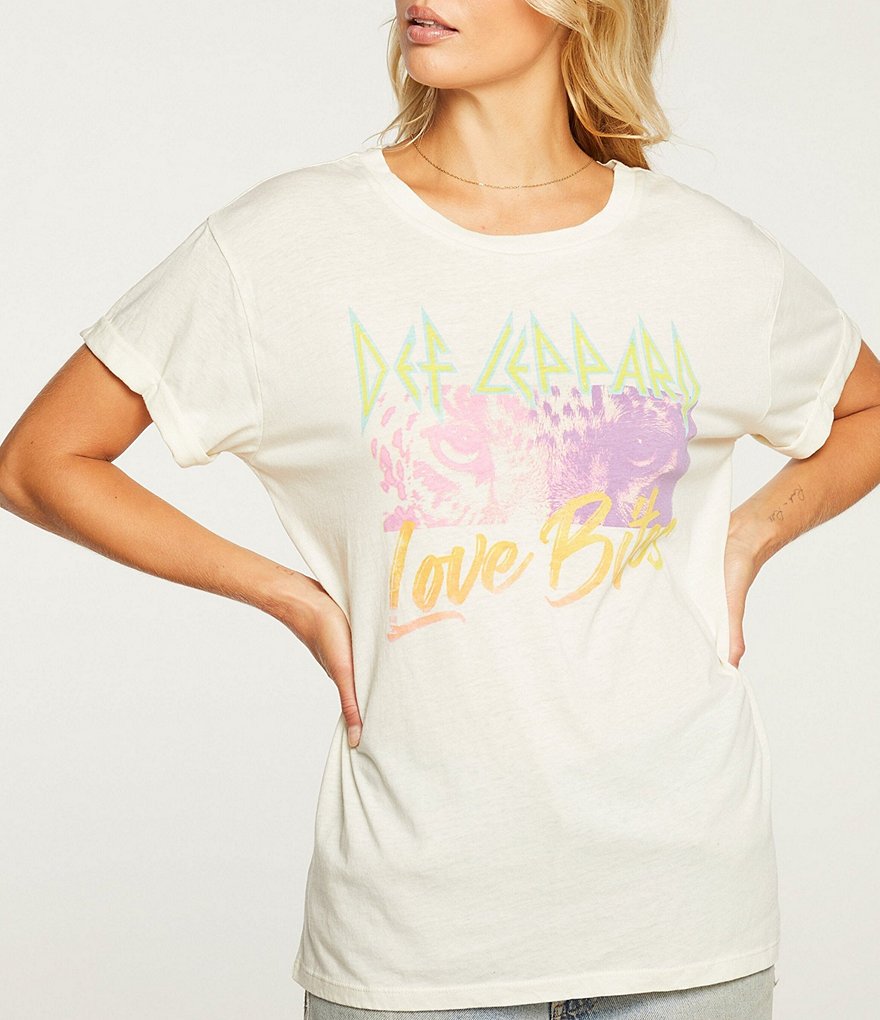 Chaser Knit Def Leppard Rolled Short Sleeve Tee