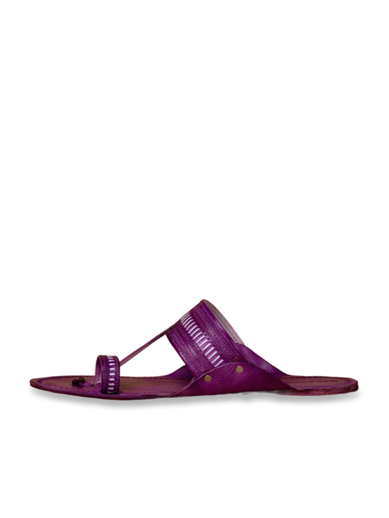 Kalapuri Men's Purple Kolhapuri Sandals