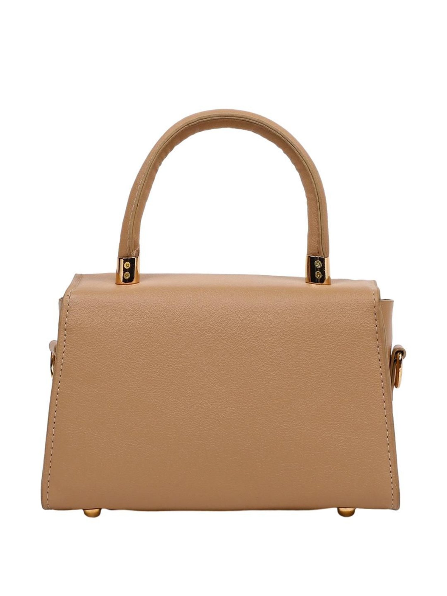HauteSauce Beige Solid Small Handbag