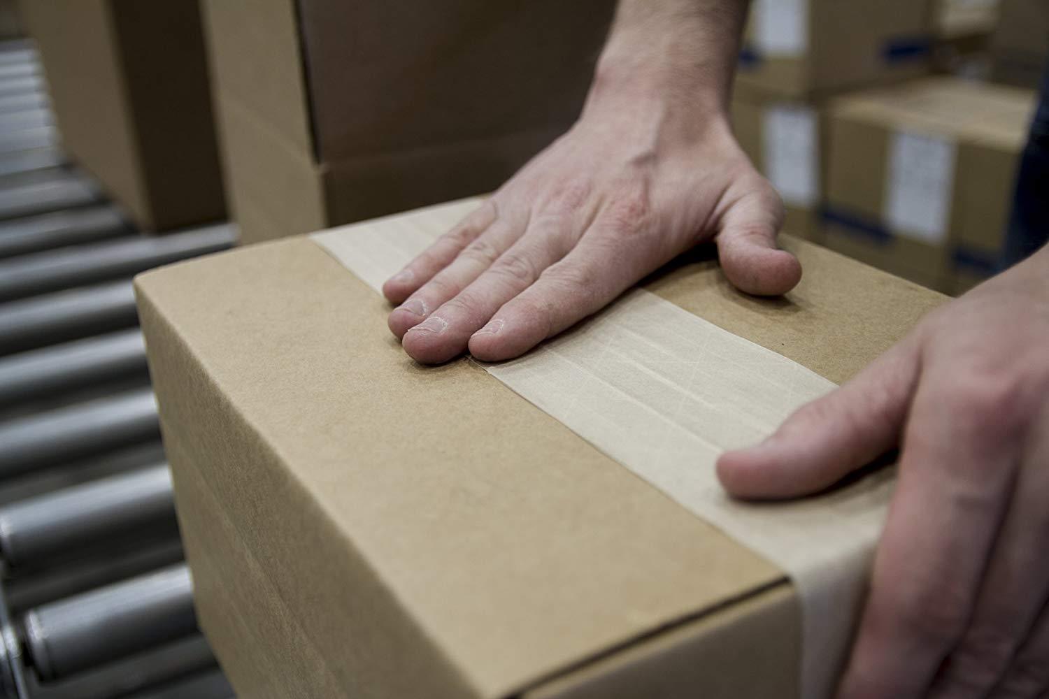 Duck Fiberglass Reinforced Gummed Kraft Paper Tape, Water Activated, 2.75 Inches x 375 Feet (964913)