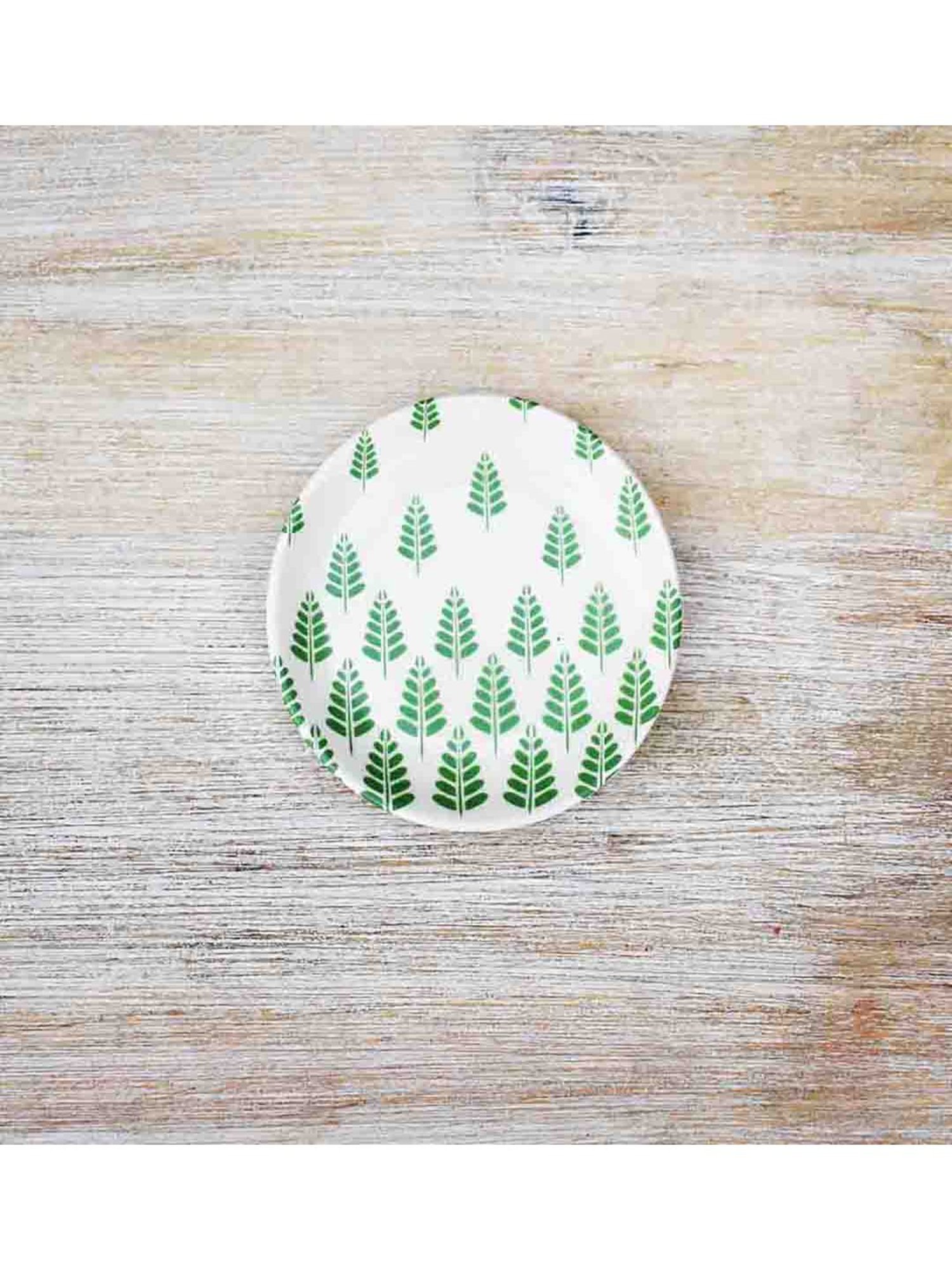 Fanusta Bahaar White Ceramic Side Plate - Set of 1