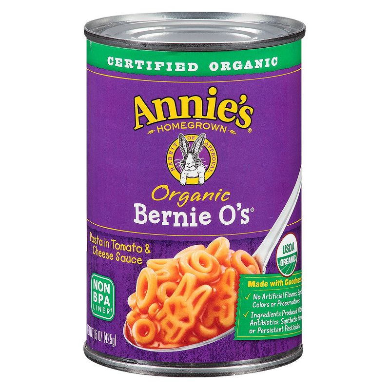Annie's Homegrown Organic Bernie O's Pasta in Tomato & Cheese Sauce 15oz