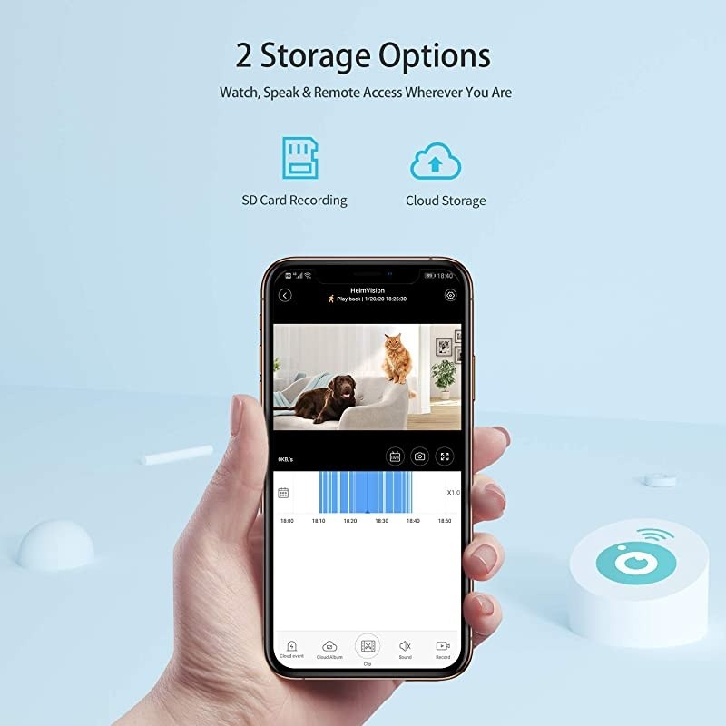 2K Outdoor Security Camera, Wi-Fi Smart Camera with Floodlight, Color Night Vision, 2-Way Audio, Motion Detection, Siren Alarm, Message Alert, SD Slot & Cloud Storage, Weatherproof, HM311