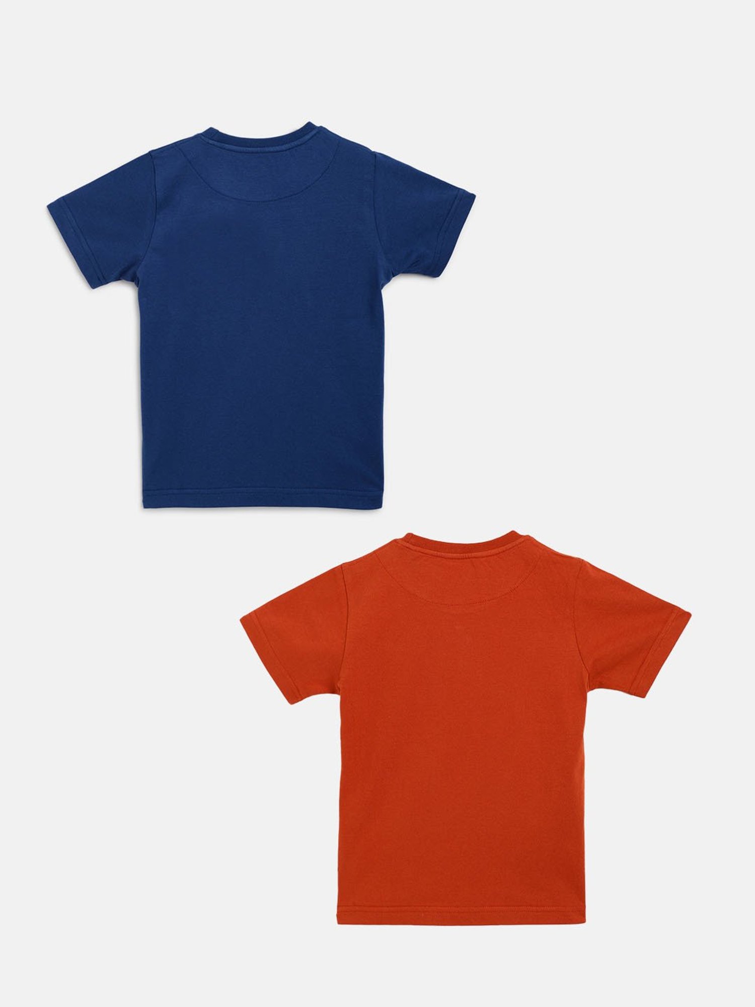 Campana Rust & Blue Solid T-Shirt (Pack Of 2)