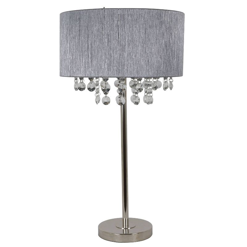 27" x 13" Penelope String Table Lamp Brushed Nickel - Decor Therapy